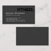 Grau Black Personal Trainer Fitness Business Card Visitenkarte (Vorne/Hinten)