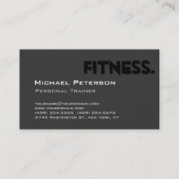 Grau Black Personal Trainer Fitness Business Card