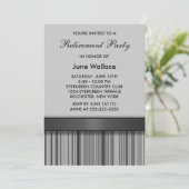 Grau Black Retirement Party Einladung (Stehend Vorderseite)