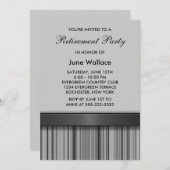 Grau Black Retirement Party Einladung (Vorne/Hinten)