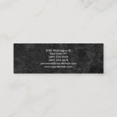 Grau Black Skinny Moderne Beruflich Mini Visitenkarte (Rückseite)