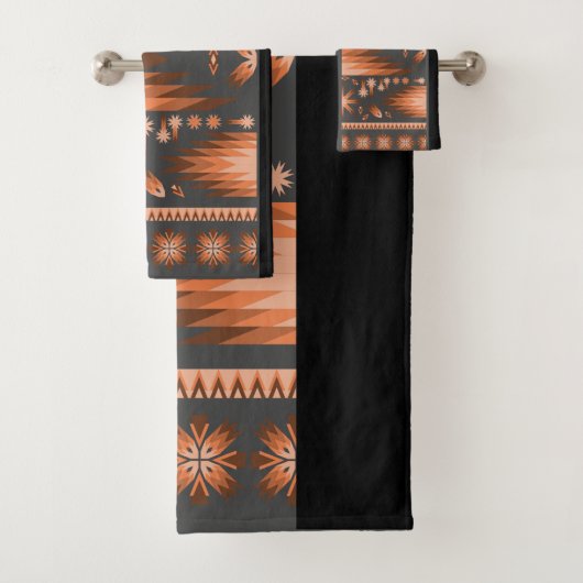 Grau Black Southwestern Bath Handtuch Set (Insitu)