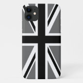 Grau Black und White Union Jack Case-Mate iPhone Hülle (Rückseite)