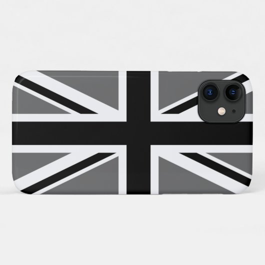 Grau Black und White Union Jack Case-Mate iPhone Hülle (Rückseite (Horizontal))