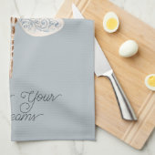 Grau Blau Bronze Weiß Libelle Geschirrtuch (Viertel Falte)