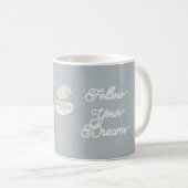 Grau Blau Bronze Weiß Libelle Kaffeetasse (VorderseiteRechts)