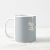 Grau Blau Bronze Weiß Libelle Kaffeetasse (Links)