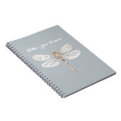 Grau Blau Bronze Weiß Libelle Notizblock (Rechte Seite)
