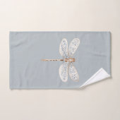 Grau Blau Bronze Weiße Libellen Badhandtuch Set (Handtuch)