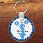 Grau-Blau-Cheerleader-Schlüsselanhänger Personalis Schlüsselanhänger (Vorderseite)