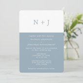 Grau blau Einfach Elegant Klassischer Minimal Hoch Einladung (Stehend Vorderseite)