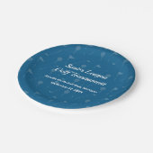 Grau-Blau-Golfball-/Flaggenmuster Pappteller (Schrägansicht)