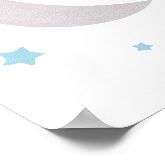 Grau & Blau | Moon and Stars Kinderzimmer Poster (Ecke)