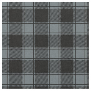 Grau Blau und Schwarz Büffel Karo Stoff