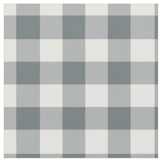 Grau Blau & Weiß Kariert Gingham Stoff (Nahaufnahme)