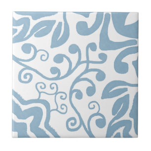 Grau Blau Weiß Vintage Original Unikat Aquarell Fliese