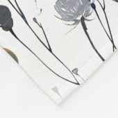 Grau Blaue Aquarell-Wildblumen-Name Fleecedecke (Ecke)