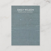 GRAU BLAUE BURLAP LANGE NACKKLACE EARRING DISPLAY VISITENKARTE (Vorderseite)