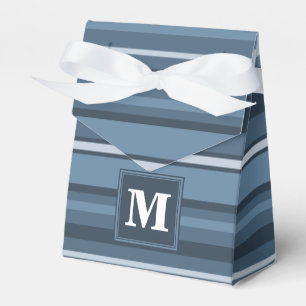 Grau-blaue Streifen des Monogramms Geschenkschachtel