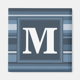 Grau-blaue Streifen des Monogramms Magnet