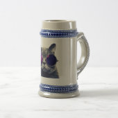 Grau/Blauer 22 oz Stein Bierglas (VorderseiteRechts)