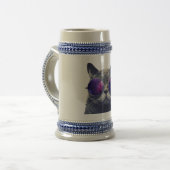 Grau/Blauer 22 oz Stein Bierglas (Vorderseite Links)
