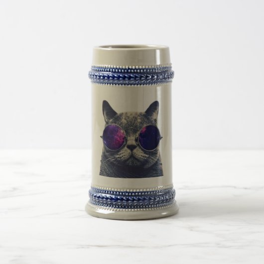 Grau/Blauer 22 oz Stein Bierglas (Mittel)