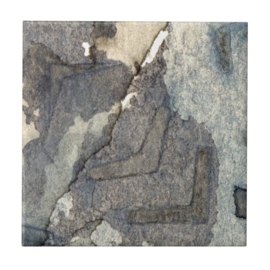 grau-blaues Hintergrund-Aquarell 2 Fliese (Vorderseite)