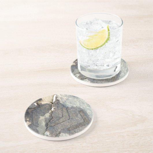 grau-blaues Hintergrund-Aquarell 2 Getränkeuntersetzer (Seite)