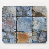 Grau Blaues Steinfliesenmuster Mousepad (Vorne)