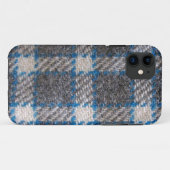 Grau-blaues Tartan-Material Case-Mate iPhone Hülle (Rückseite (Horizontal))