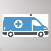 Grau Blue Ambulance Poster (Vorne)