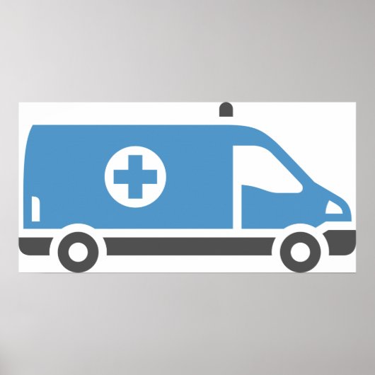 Grau Blue Ambulance Poster (Vorne)