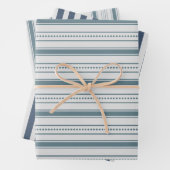 Grau Blue Farmhouse Streifen Geschenkpapier Set (Beispiel)