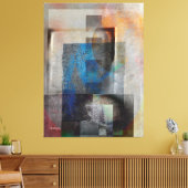 Grau & Blue Geometric Industrial Grunge Art 6 Leinwanddruck (Insitu (Wohnzimmer))