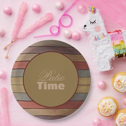 Grau Blue Green Gold Pappteller (Party)