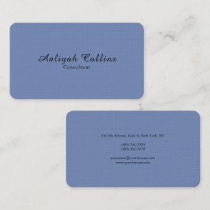 Grau Blue Linen Minimalistisch Beruflich Moderne Visitenkarte