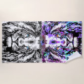 Grau Blue Lion Head - Cooles Leon Beach Handtuch (Vorderseite)