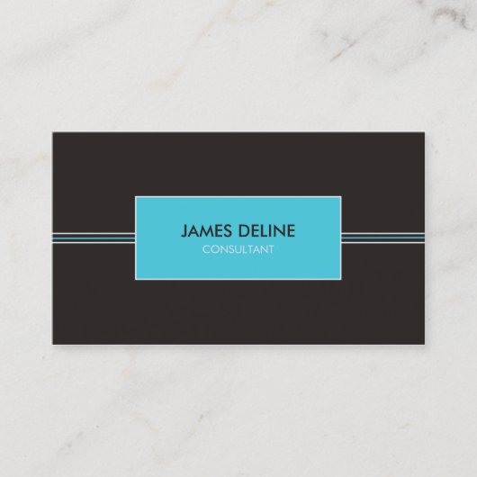 Grau Blue Minimalistisch Consultant Business Card Visitenkarte (Vorderseite)