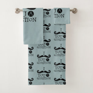 Grau Blue Mustache Spaß Badhandtuch Set