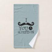 Grau Blue Mustache Spaß Badhandtuch Set (Handtuch)