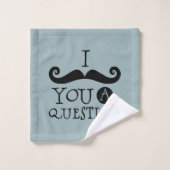 Grau Blue Mustache Spaß Badhandtuch Set (Waschlappen)