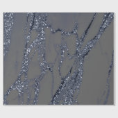 Grau Blue Navy Grafit Glitzer Marble Stone Lux Geschenkpapier (Flach)