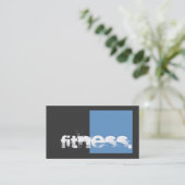 Grau Blue Personal Trainer Fitness Business Card Visitenkarte (Stehend Vorderseite)