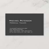 Grau Blue Personal Trainer Fitness Business Card Visitenkarte (Rückseite)