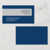 Grau Blue Schlicht Moderne attraktive Visitenkarte (Vorne/Hinten)