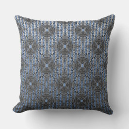 Grau Blue Striping Hollywood Regency Pattern Kissen