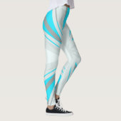 Grau Blue White Winter Christmas Star Gym Yoga Leggings (Rechts)