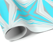 Grau Blue White Winter Weihnachts-Star Snowflake Geschenkpapier (Rolleneckpunkt)