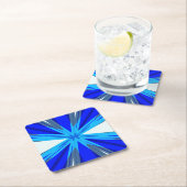 Grau Blue White Winter Weihnachts-Star Snowflake Rechteckiger Pappuntersetzer (Vor Ort)